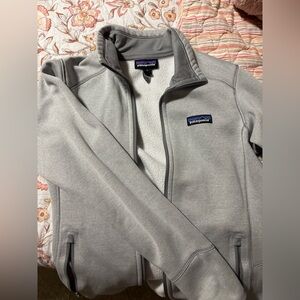 Patagonia Light Gray Zip-Up Fleece